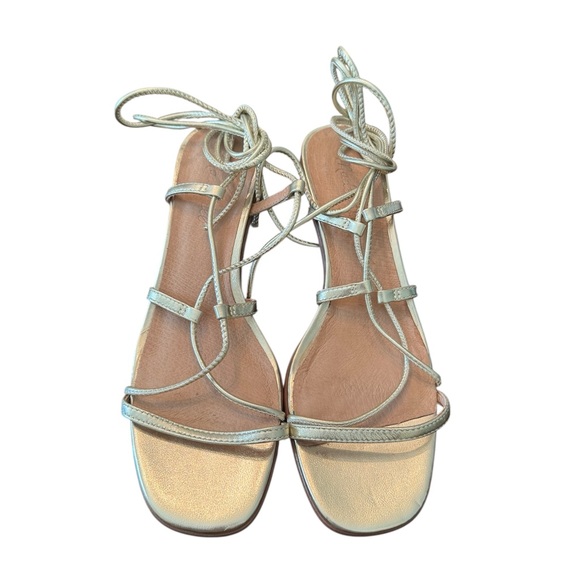 Madewell The Jeanine Lace-Up Sandal in Metallic Leather - Picture 5 of 8